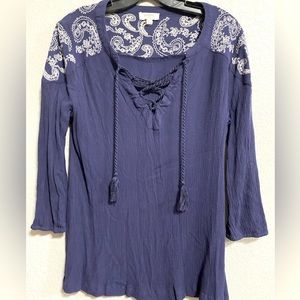 Boho Embroidered Poet Style Blouse